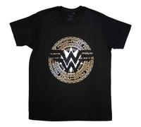 Wonder Woman Gold Circle Logo T Shirt DC Comics Black M