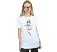 Dc Comics Wonder Woman Jump Cotton Boyfriend T-Shirt In White White XXL
