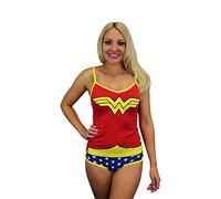 DC Comics Wonder Woman Juniors Glow in The Dark Camisole and Underwear Set (Teen/Adult) - red - Large