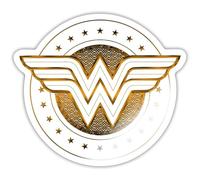 DC Comics Wonder Woman Logo Gold Sticker Size S (10 x 10 cm)