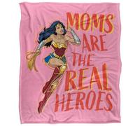 DC comics Wonder Woman Moms Are The Real Superheroes Soft Touch Mothers Day Blanket Multicoloured (152Cm X 127Cm)