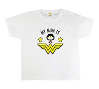 DC Comics Wonder Woman My Mum is Wonder Woman T-Shirt, Girls, White, Official Merchandise
