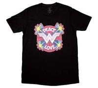 Dc Comics Wonder Woman Peace And Love T Shirt In Black Black L
