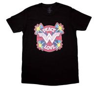 Dc Comics Wonder Woman Peace And Love T Shirt In Black Black S