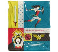 DC comics Wonder Woman Silky Icons Supersoft Blanket Multicoloured (One Size)