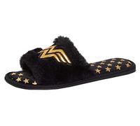 DC Comics Wonder Woman Slippers Faux Fur Mules Open Toe Sliders House Shoes