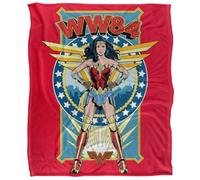 DC comics Wonder Woman Stand Tall Silky Supersoft Blanket Red (One Size)