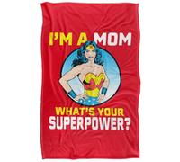 DC comics Wonder Woman Whats Your Superpower Mothers Day Blanket Red (152Cm X 127Cm)