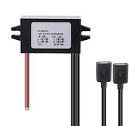DC Converter Module 12V to 5V 3A 15W USB Converter Buck Regulator Step Down Car Power Converter with Double USB Interface Output Power Adapter