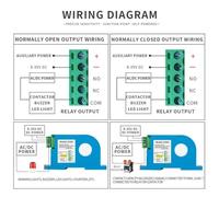 DC Current Sensing Switch for Industrial Use, 0-50A/0-100A Range, DIN-Rail Mountable, Electromagnetic Induction, 22mm Aperture, DC 24V(D366-300A DC)