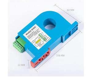 DC Current Sensing Switch for Industrial Use, 0-50A/0-100A Range, DIN-Rail Mountable, Electromagnetic Induction, 22mm Aperture, DC 24V(D506-0-100A DC)