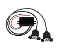 DC-DC 12v 24V to 5V 3A 15W Step Down Converter Type-C USB Module Power Supply Output Adapter with Reverse Protection(Dual ear USB)