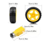 DC electronic starter with TT electronic starter Tire Wheel 3V- 6V Dual Shaft Gear electronic starter TT Magnetic Gearbox Engine For Smart Car MQXFCZUX(2XDual motor 2XWheel)