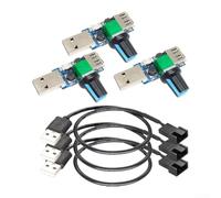 DC Fan Speed Regulator, 3 Pack USB Controller With 30Cm Cable 4-12V Input Voltage Power Adapter For Computer Case Cooling Fan