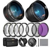 DC-FZ80,55MM Essential Lens & Filter Accessory Kit for Panasonic Lumix DC-FZ80 - Bundle with Wide Angle & Telephoto Lenses, Filters Kit. (55MM)