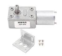 DC Gear Motor 12mm Single Shaft Reversible Self Locking Turbine Gear Reduction Motor with Fixing Base for Label Machines, Curtains, Grills and Appliances (8RMP)