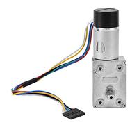 DC Gear Motor 15mm Double Shaft with Encoder JGY370 - AllMetal Gearbox, Adjustable Speed, DType Output for Industrial Automation (DC12V 6RPM)