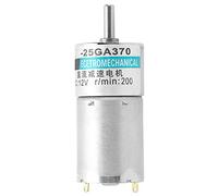 DC Gear Motor Low Speed 12V CW CCW Permanent Magnet Sport Control XD25GA370 All Metal Gears High Torsion For DIY Robotics And Automation Projects (200rpm/min)