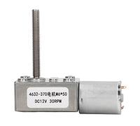 DC Geared Motor 30RPM, Gear Motor M6x50mm, DC12V, Aluminum and Brass - Self Locking Ability, Precise Direction, Ideal for Window and Door Openers