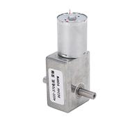 DC Geared Motor, Double Shaft Gear Motor, Rotation Direction Adjustable Square Gearbox with Brass and Aluminum Housing, DC24V for Window Opener Door Opener Small (90RPM)