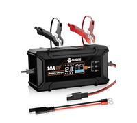 DC House Battery Charger 12V 10A, Smart Car Trickle Charger Fully Automatic Maintainer Desulfator for Lead-Acid & LiFePO4 Batteries Car Motorcycle Truck Lawn Mower