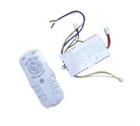 DC Inverter Ceiling Fan Light Remote Control and 2.4G Driver Controller, Wireless Speed and Light Adjustment for Home Office, Oscillating Function Support, White Plastic Housing Kit(A)