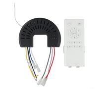 DC Inverter Ceiling Fan Light Remote Control Kit 24V 6-Speed with Timer Function for 90-265V Systems, White + Black