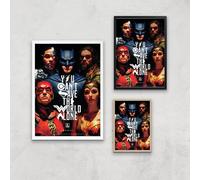 DC Justice League Giclee Art Print - A3 - White Frame