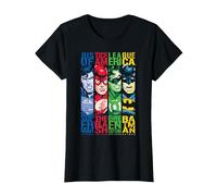 DC Justice League Stripped T-Shirt, Women, Black, Small