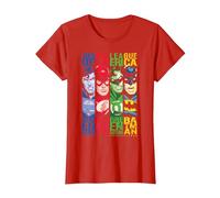 DC Justice League Stripped T-Shirt, Women, Red, 3X-Large