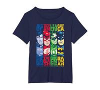 DC Justice League Stripped T-Shirt, Women's Plus, Navy Blue, 5X