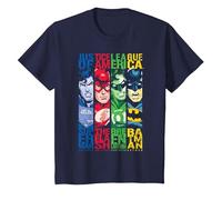 DC Justice League Stripped T-Shirt, Youth, Navy Blue, 3T