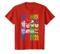 DC Justice League Stripped T-Shirt, Youth, Red, 3T