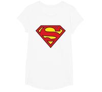 DC Kids Superman Logo Classic T-Shirt, Girls, White, Large