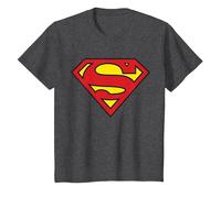 DC Kids Superman Logo Classic T-Shirt, Youth, Dark Heather Grey, 3T