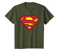DC Kids Superman Logo Classic T-Shirt, Youth, Olive Green, Medium