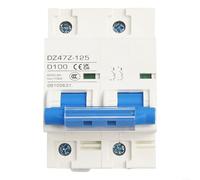 DC MCB 2P 600V 125A Miniature Circuit Breaker for Solar PV for battery System - Resettable Trip Switch with Leakage Protection for Caravan Marine(100A)