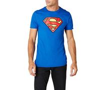 DC Men Superman Logo Crew Neck Short Sleeve T-Shirt, Blue, XX-Large