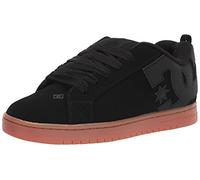 DC Men's Court Graffik Casual Low Top Skate Shoe Sneaker, Black Dark Chocolate, 9.5 UK