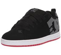 DC Men's Court Graffik Casual Low Top Skate Shoe Sneaker, Black/Grey/Red, 13 UK