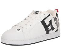 DC Men's Court Graffik Sq Low Skate Shoe, White/Black/Black, 12 UK