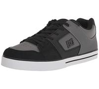 DC Men's Pure Casual Low Top Lace Up Skate Shoe Sneaker, Black/Grey/Grey, 12 UK