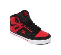 DC Men's Pure High Skate Shoe, Fiery Red/White/Black, 11 UK