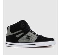 DC Men's Pure High Top Wc Trainers in Black & Grey, Embossed, Leather, Size: 10 UK 10