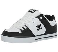 DC Men's Pure Low Top Lace Up Casual Skate Shoe Sneaker, Black/Black/White, 12 UK