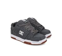 DC Men's Stag Low Top Skate Shoe, Grey/Gum, 5 UK