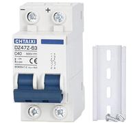 DC Miniature Circuit Breaker, 2 Pole 500V 40 Amp Isolator for Solar PV System, Thermal Magnetic Trip, DIN Rail Mount, Chtaixi DC Disconnect Switch C40