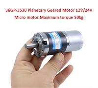 Dc Motor,DC Geared Motor 36mm DC Planetary Gear Motor 12v 24v Shaft Diameter 6mm/8mm 36GP-3530 Adjustable Speed Can CW CCW Electric(Single motor,12RPM,12V Shaft H-Type)