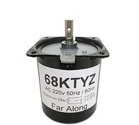 DC Motor High Torque 100KG 28W AC 220V Permanent Magnet Synchronous 68KTYZ CW/CCW Metal Geared Slow Speed 2.5 to 110RPM(80rpm 4kgf.cm)