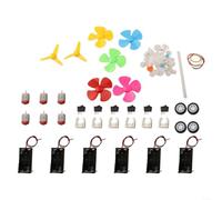 DC Motor Kit 6 Set with Gears and Propellers - 3V-12V High Velocity 130 Motors for STEM Science Experiments DIY Electronics Robotics Projects